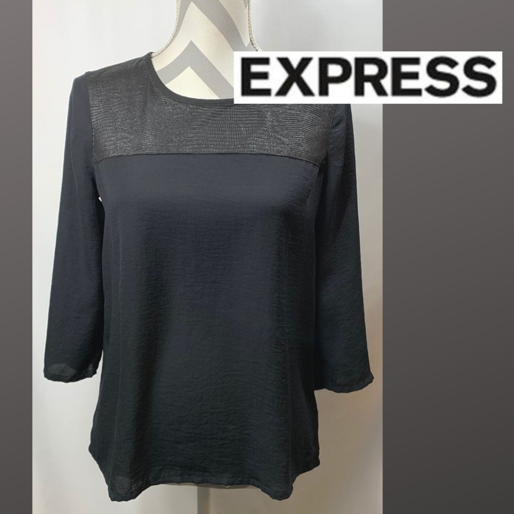 Express Black Snake Skin Pattern Top